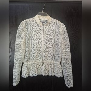 Vintage Lace Peplum Top Or Jacket Sz Large